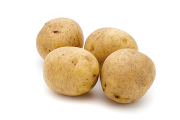 Potato isolated on white background close up.