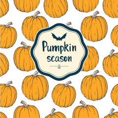 Seamless background with pumpkins. Halloween pattern.