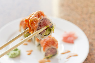Tuna Salmon Sushi Roll
