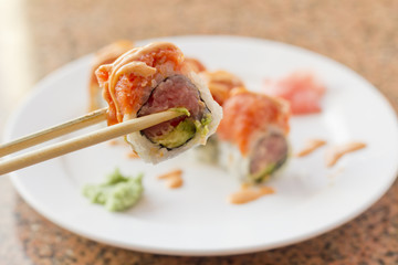 Tuna Salmon Sushi Roll