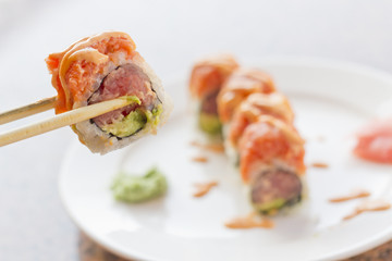Tuna Salmon Sushi Roll
