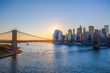 Fototapeta na wymiar Sonnenuntergang in Manhattan, New York City