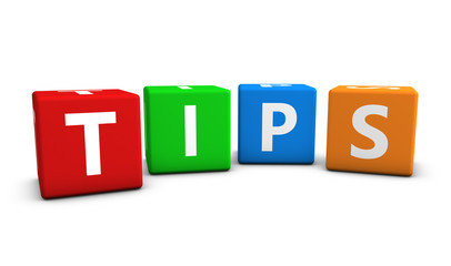 Tips Sign On Colorful Cubes