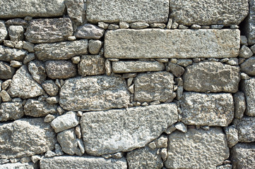 detail outdoor stone wall in the local large stones