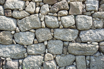 detail outdoor stone wall in the local large stones