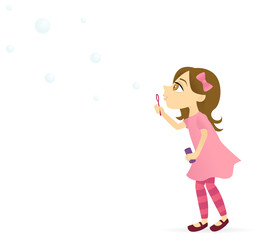 Girl blowing bubbles