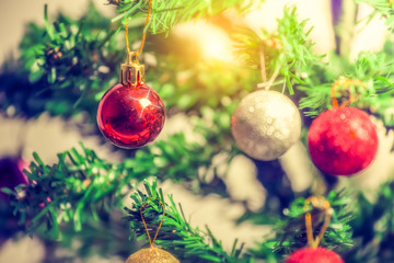 chrismas balls background vintage color