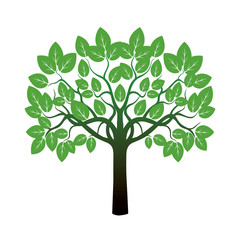 Green Tree. Vector Illustration.