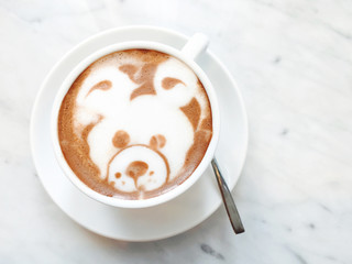 Hot chocolate with bear latte art