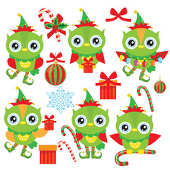 Christmas owl vector illustration