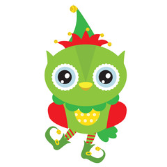 Christmas owl vector illustration
