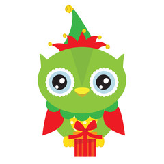 Christmas owl vector illustration