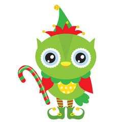 Christmas owl vector illustration