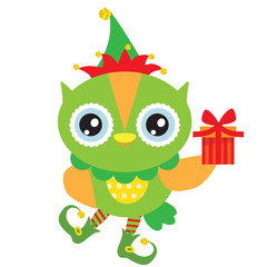 Christmas owl vector illustration