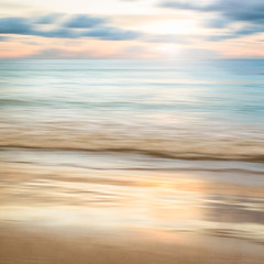 An abstract seascape with blurred panning motion on paper backgr - 96722693