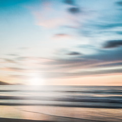 An abstract seascape with blurred panning motion on paper backgr - 96722845