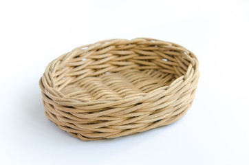 Obraz premium wooden basket on white background