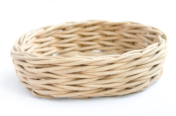 Fototapeta premium wooden basket on white background