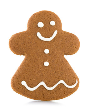 Gingerbread cookie isolated on white