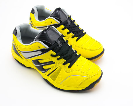  yellow sport shoes