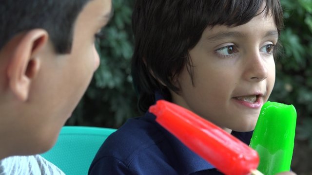 Brothers or Friends Eating Popsicles