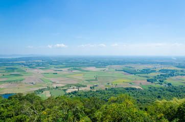 Obraz premium Tay Ninh field with view from Ba Den mountain. Agriculture image