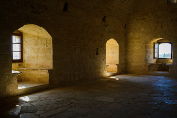 Interior room in the castle of Kolossi. Cyprus