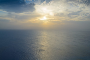 Obraz premium Lonely bench on the coast. Cape Cavo Greco. Cyprus