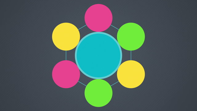 Solution,conclusion circle diagram flow chart, seven circle. arrow version (included alpha)
