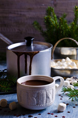 Hot chocolate with marshmallow