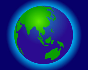 Fototapeta premium World Globe Maps -in green
