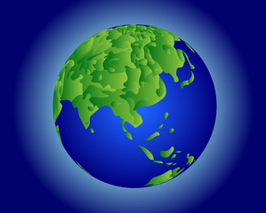 World Globe Maps -in green