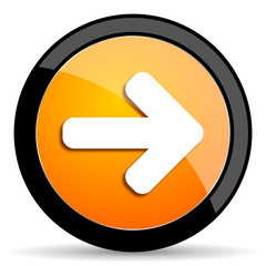 right arrow orange icon