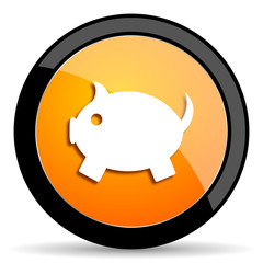 piggy bank orange icon