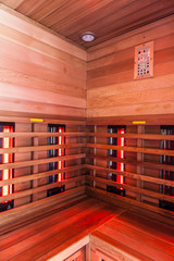 Wooden infrared Sauna interior