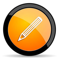 pencil orange icon