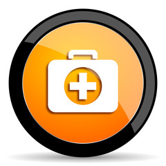 Fototapeta premium first aid orange icon