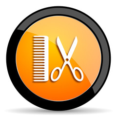 barber orange icon