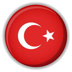 Turkey flag button vector image