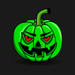 green halloween pumpkin 