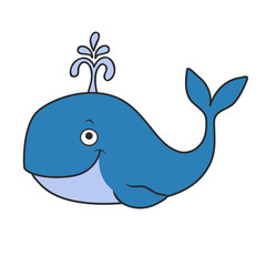 Happy cartoon whale