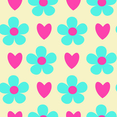 Seamless floral pattern on the pastel background