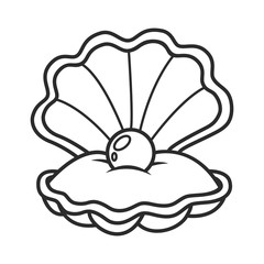 scallop seashell with pearl