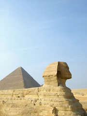 sphinx and pyramid