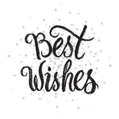 Best Wishes handwritten text on stipple background.