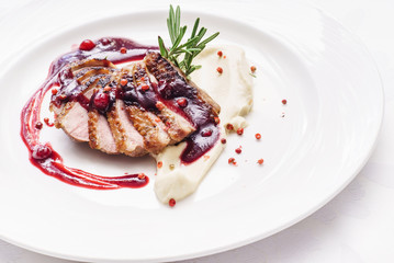 duck breast with sauce