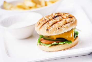 cheeseburger with potato