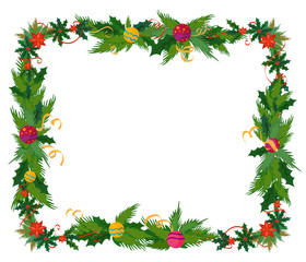 Merry Christmas border and decoration frame