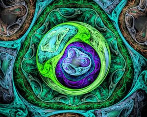 Fractal art background for creative design. Decoration for wallpaper desktop, poster, cover booklet. Abstract texture. Psychedelic. Print for clothes, t-shirt.