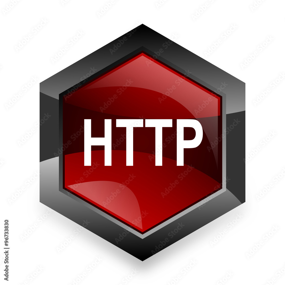 Aufkleber http red hexagon 3d modern design icon on white background